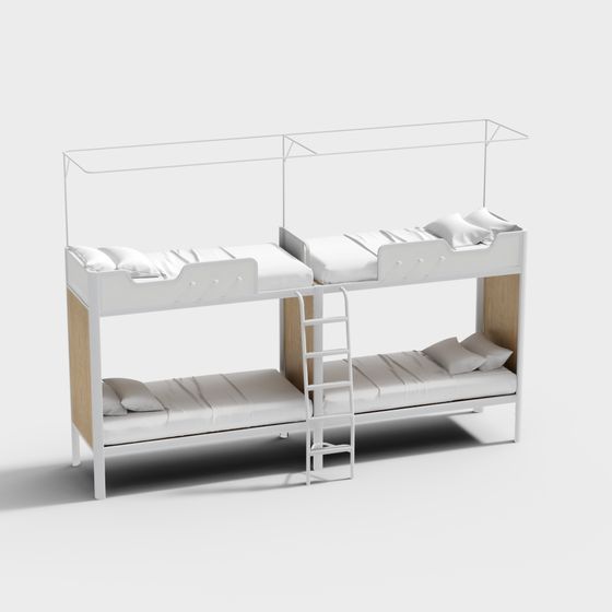 Cozy Bunk Bed 3D model