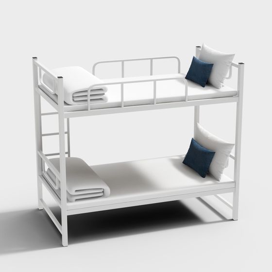 Bunk Beds 3D Model for Dormitory Spaces