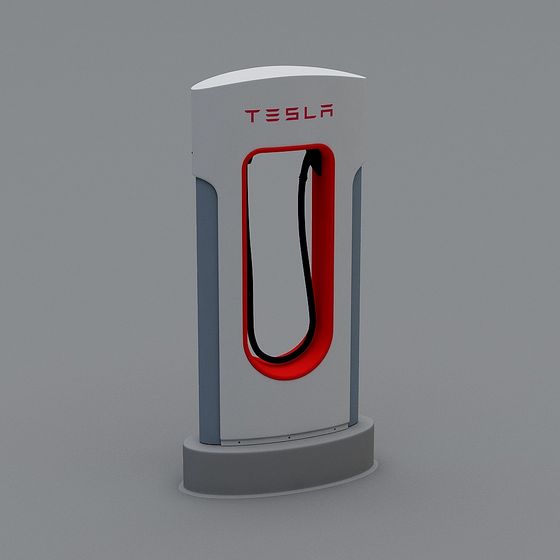 Modern Tesla Charging Station 3D model