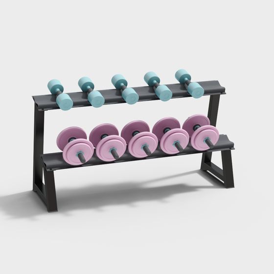 Fitness Equipment Rack 3D model