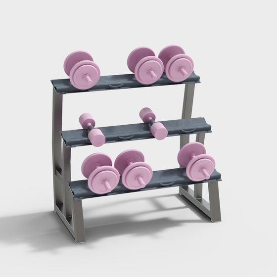 Stylish Fitness Equipment Rack 3D Model for Modern Spaces