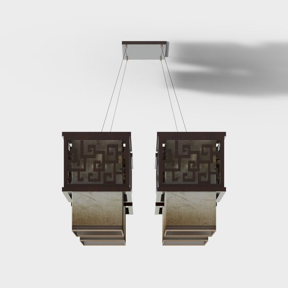 Elegant Polyhedral Chandelier 3D model