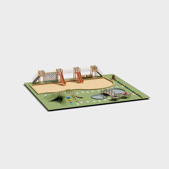 Playful Low-Poly Playground 3D model