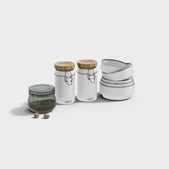 Tableware Decorations 3D Model in Gray Finish