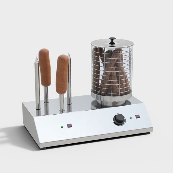 Low Poly Hot Dog Grill 3D model for Modern Kitchens