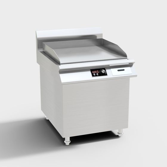 Realistic Low-Poly Stainless Steel Frying Pan 3D model