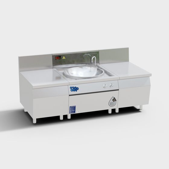 Stylish Kitchen Sink Countertop 3D model