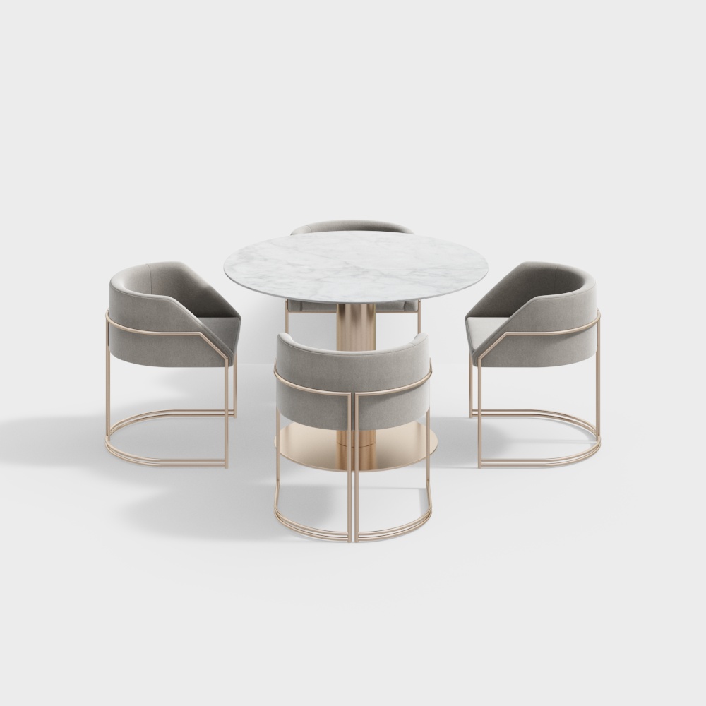 Light luxury negotiation table and chair combination