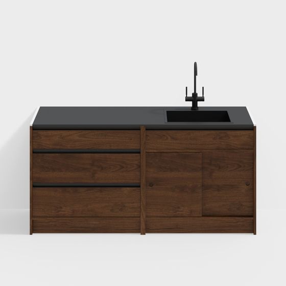 Modern Low-Poly Bathroom Cabinet 3D Model