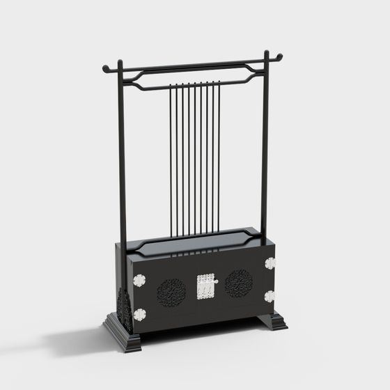 Oriental Screen Coat Rack 3D model