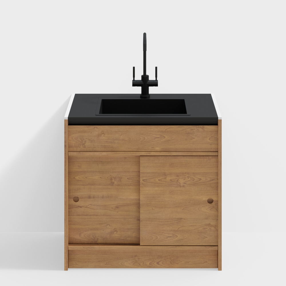 Happy Sideboard Base Cabinet - 900 Model (Sink Cabinet) - Cherry Wood