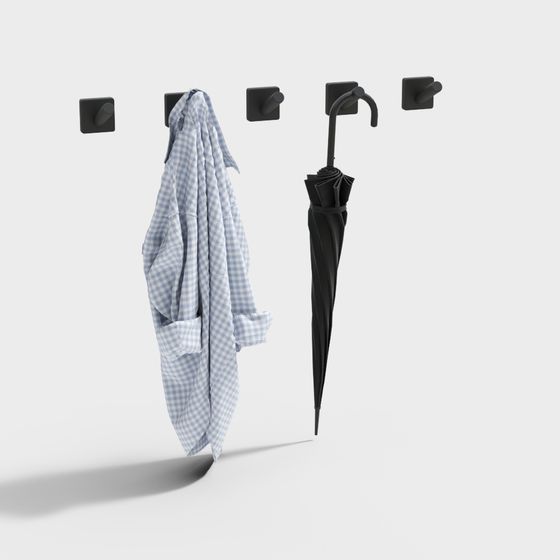 Modern Minimalist Wall Hooks 3D model