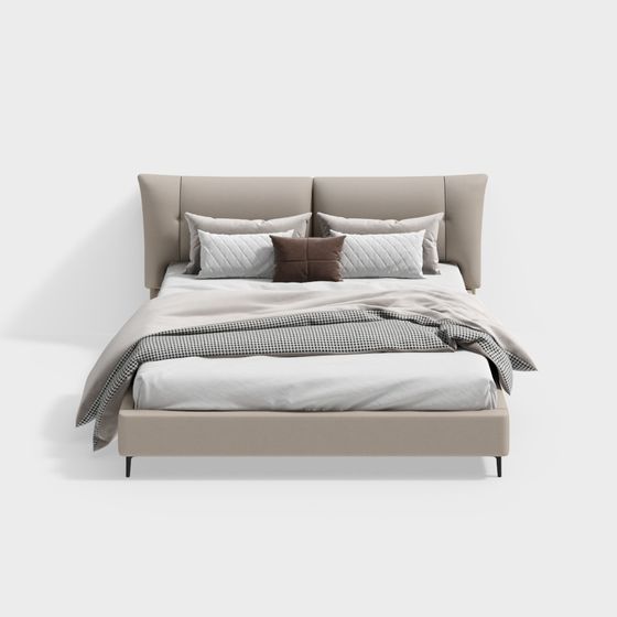 Elegant 3D Model Bed for Modern Interiors