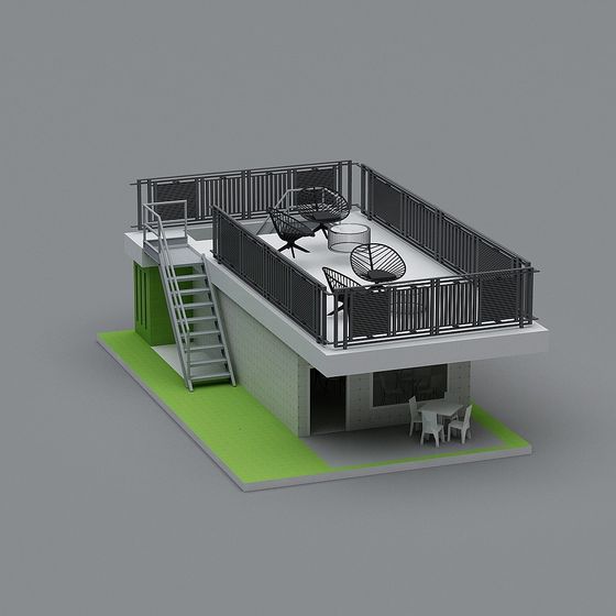 Urban Balcony 3D Model for Modern Cityscapes