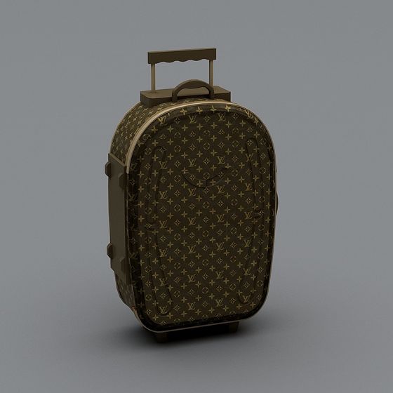 Stylish Vintage Suitcase 3D model