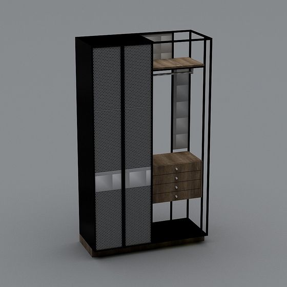 Industrial Style Storage Cabinet 3D model