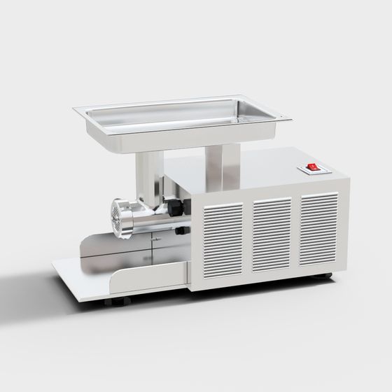 Industrial Stainless Steel Meat Grinder 3D model
