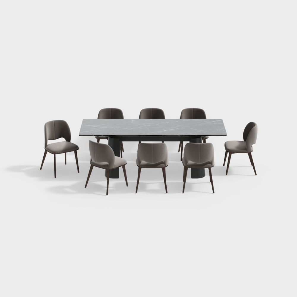 Masasanty/Masa Shengdi-Modern Light Luxury Dining Table Set [Aurora/Aurora]