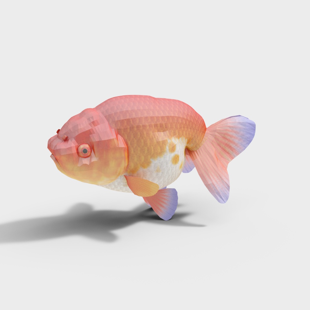 Colorful Low-Poly Goldfish 3D model