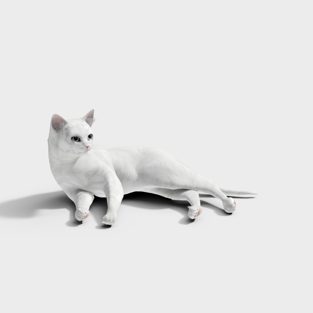 Elegant Low-Poly Cat 3D model