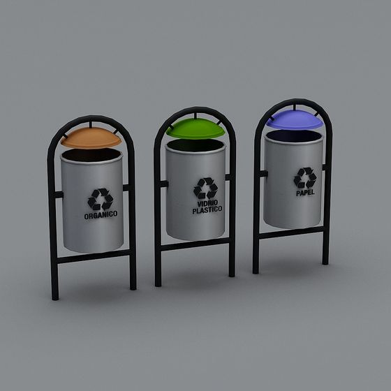 Colorful Recycle Station 3D model