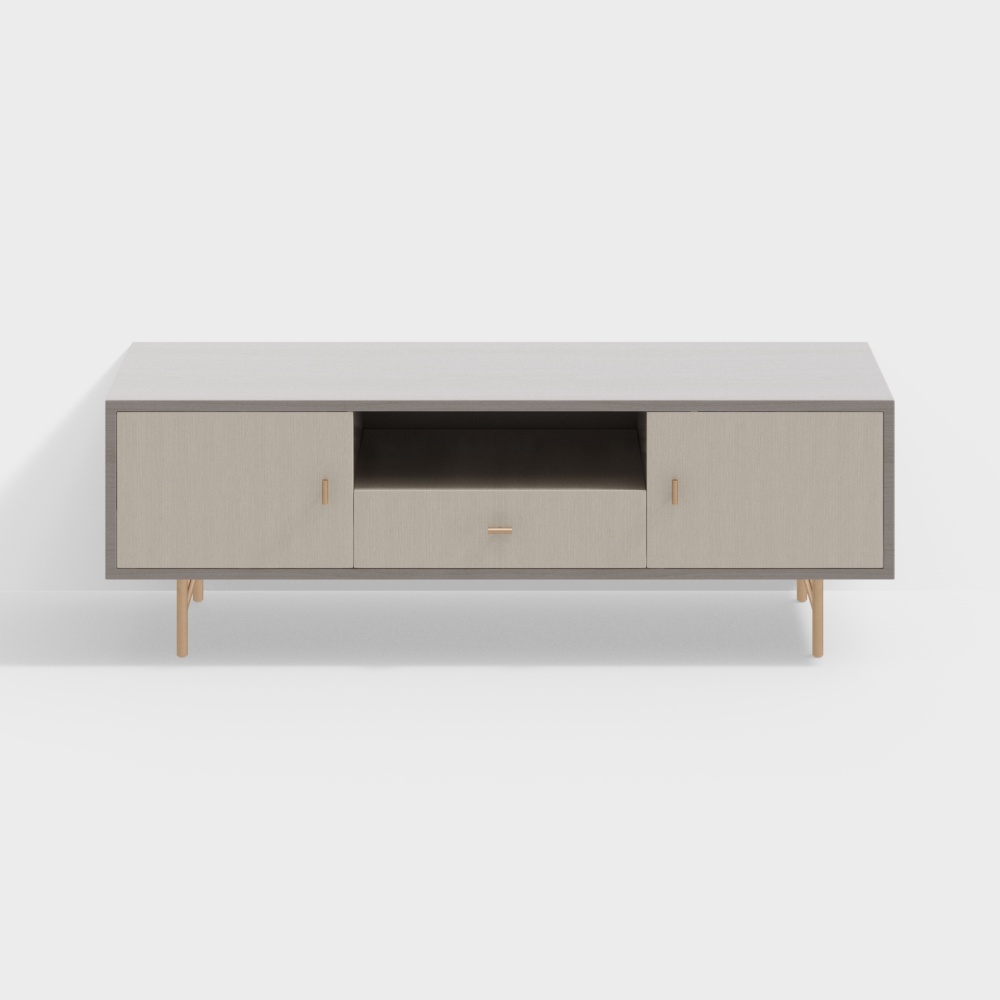 TV 캐비닛 모더니스트 우드 라커 미디어 콘솔 윈터 우드