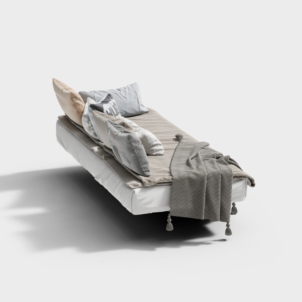 Cozy Chaise Lounge 3D Model – Soft Upholstery Design