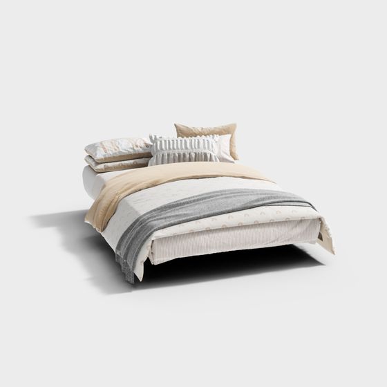 Stylish Bed 3D model for Cozy Interiors