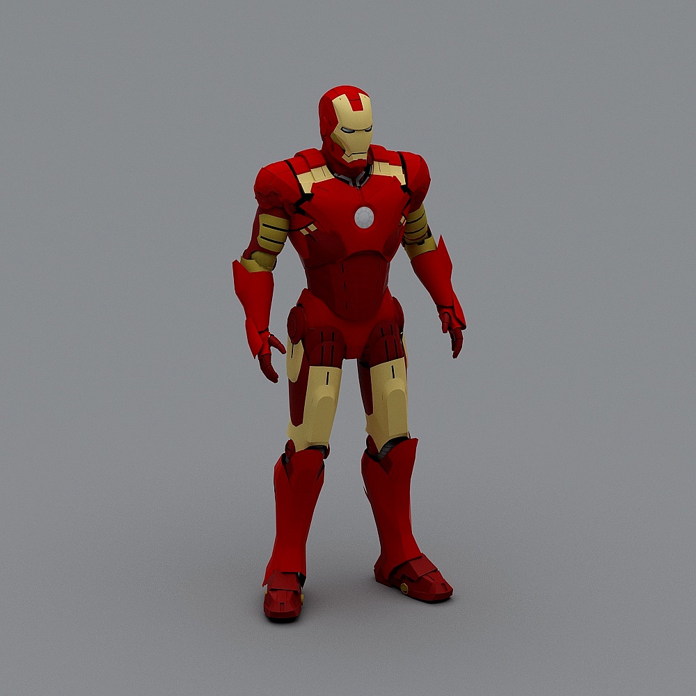 Low Poly Iron Man 3D Model