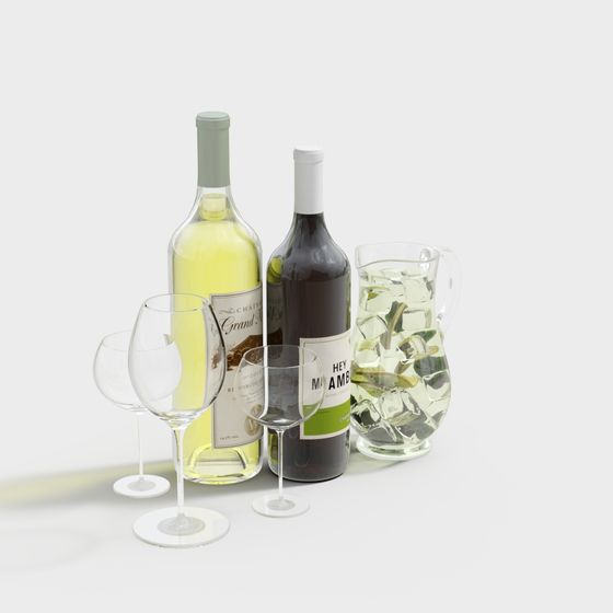 Elegant Wine Party 3D model