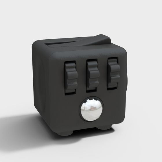 Retro Toaster 3D Model in Low-Poly Style