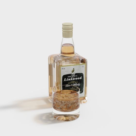 Linkwood 15 Years Old Whisky Bottle 3D model