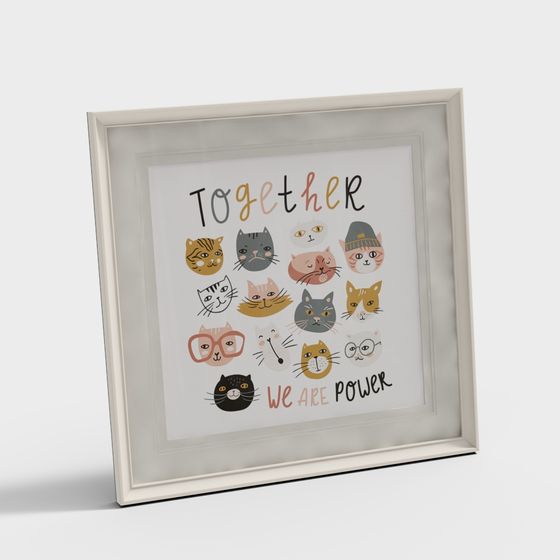 Charming Cat-themed 3D model of Unity