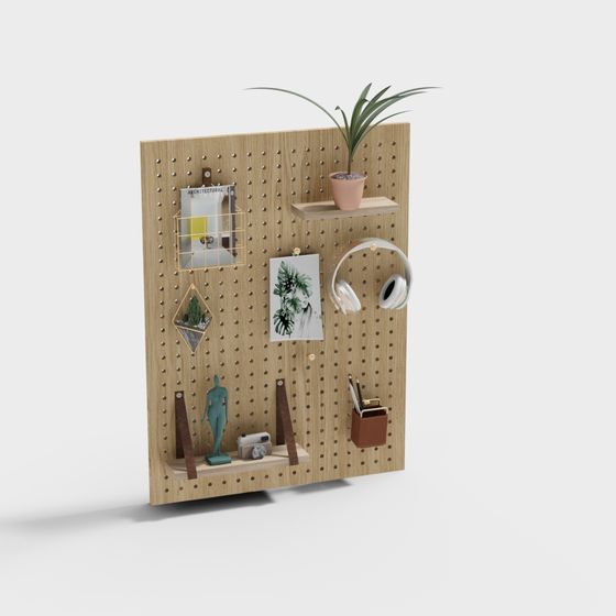 Pegboard Organizer 3D model for Stylish Interiors