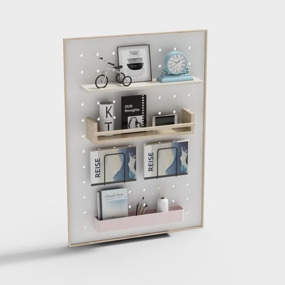 Pegboard Shelf 3D model for Modern Aesthetics