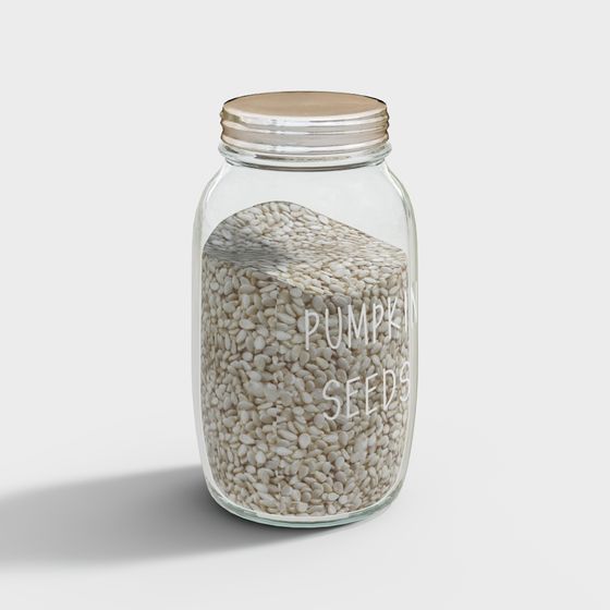 Realistic Pumpkin Seed Jar 3D model