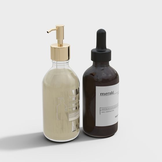 Elegant 3D Model of Bottled Set for Modern Aesthetics
