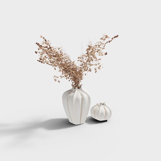 Elegant Autumn Vase Low Poly 3D Model