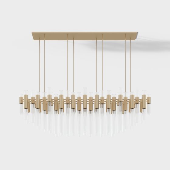 Elegant Low-Poly Chandelier 3D model