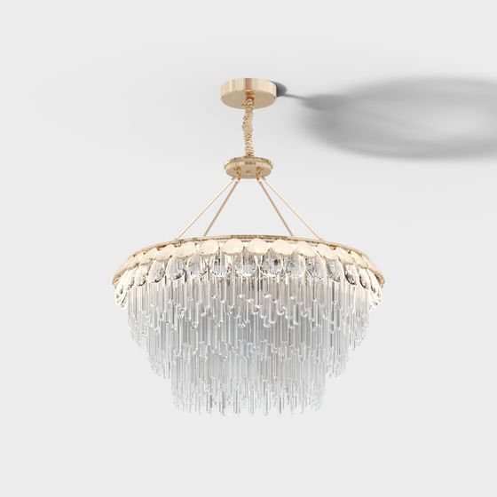 Elegant Low Poly Chandelier 3D model