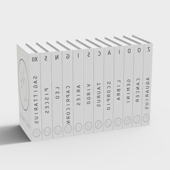Zodiac Bookshelf 3D Model
