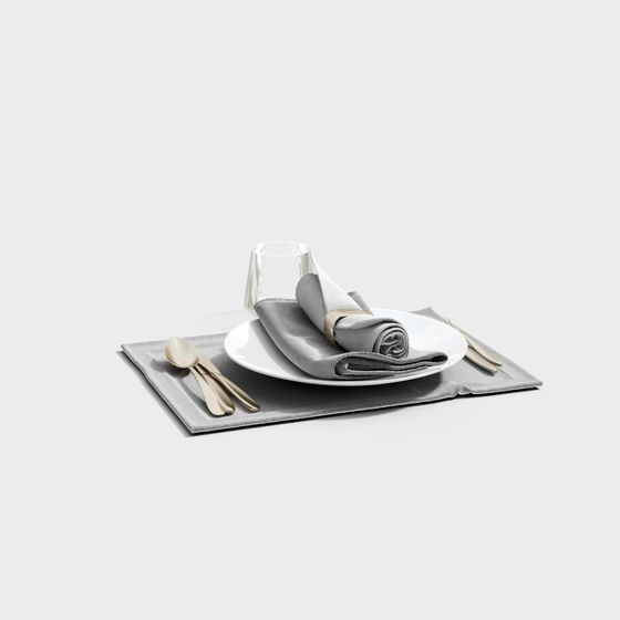 Elegant Dining Table Setup 3D model