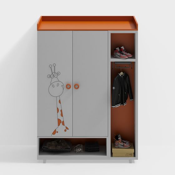 Cute Children's Wardrobe 3D model for Creative Uses