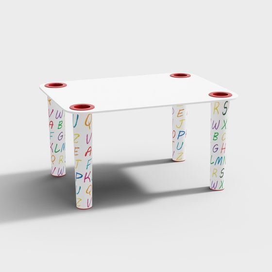 Alphabet Table 3D model - Playful and Unique Design
