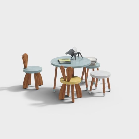 Urban Lounge Table and Chair Set 3D model