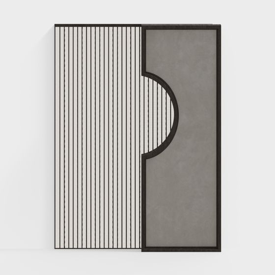 Stylish Curved Metal Screen 3D Model for Modern Spaces