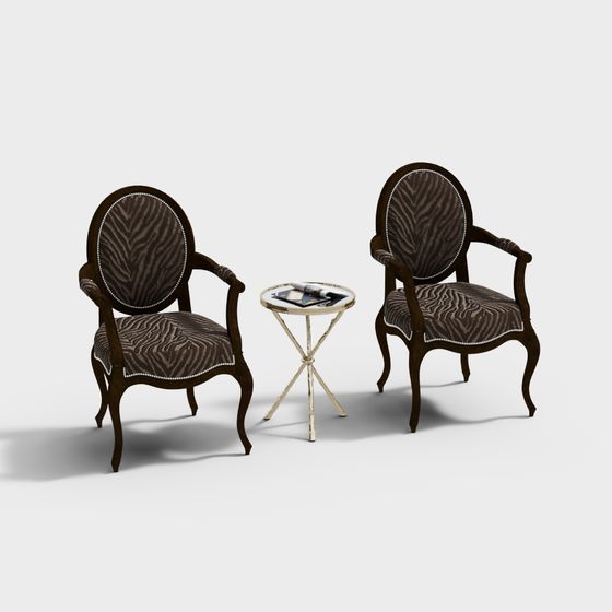 Vintage Style 3D Model Furniture Set