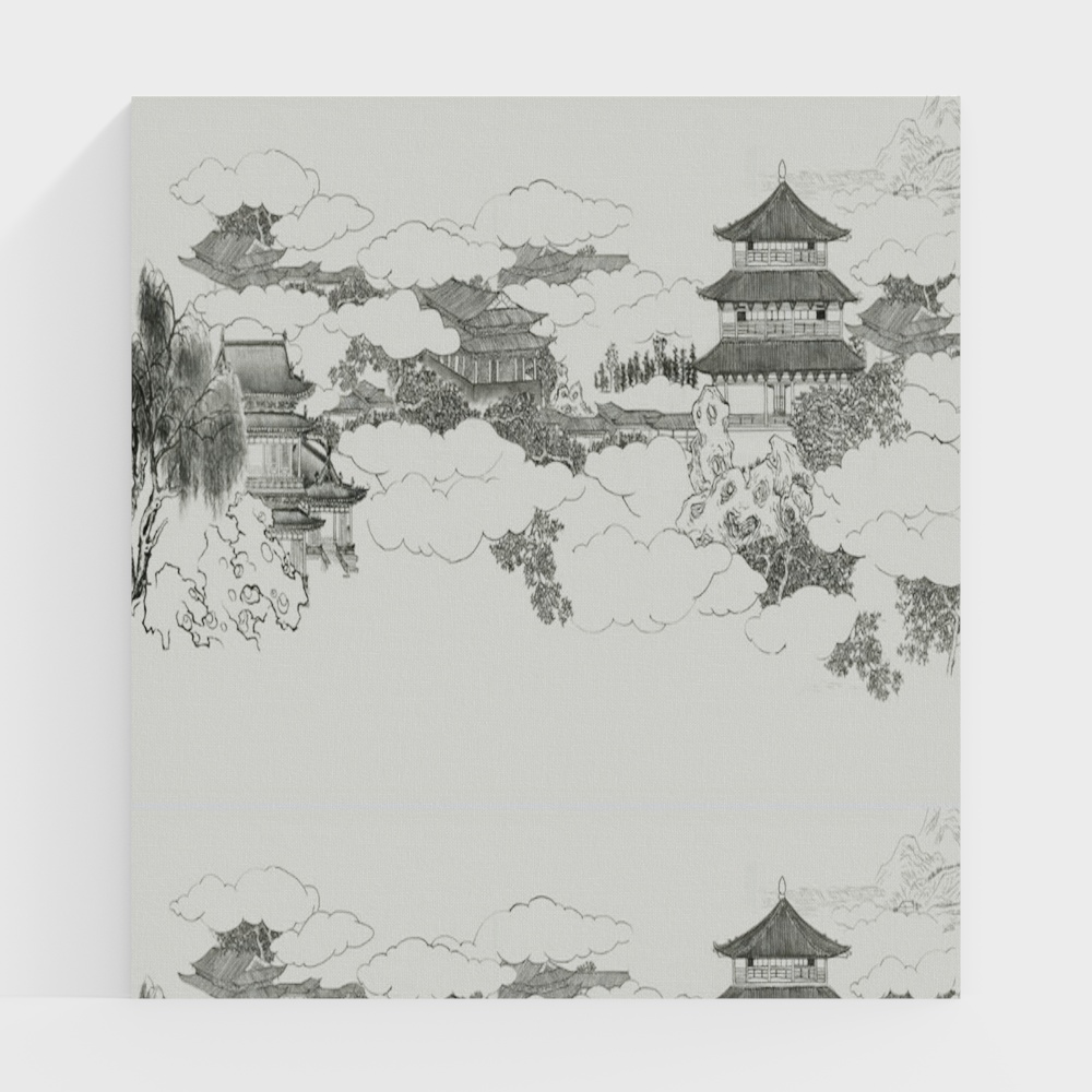 New Chinese wallpaper background wall