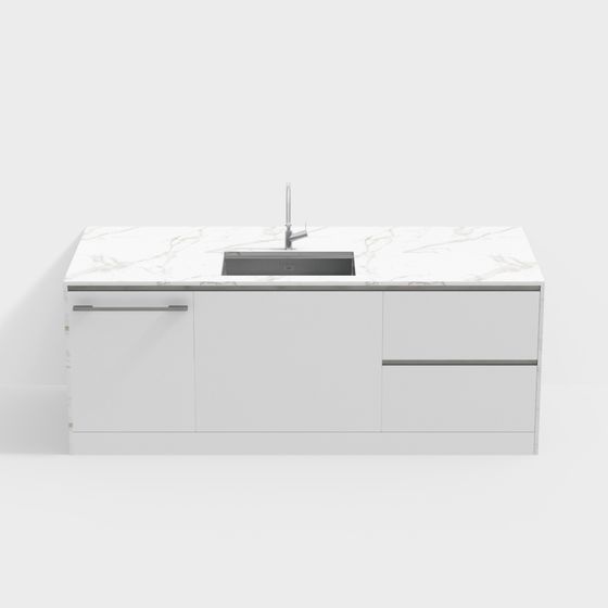 Modern Kitchen Countertop 3D model for Contemporary Spaces