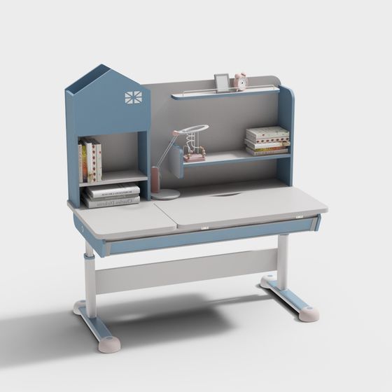 Smart Study Desk 3D model for Kids' Learning Spaces